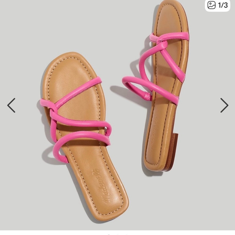 Madewell Pink and Tan Strappy Sandals